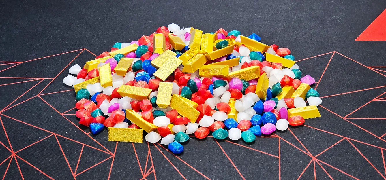 Kho Báu Giả Tưởng – Mô Hình Thỏi Vàng, Kim Cương và Đá Quý cho D&D hoặc RPG - Image 1