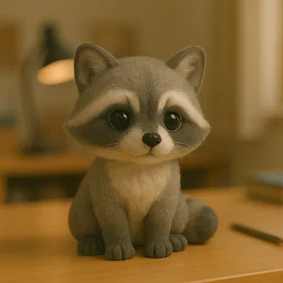 Mô hình chú gấu mèo (Racoon) 3D siêu đáng yêu cho bàn làm việc