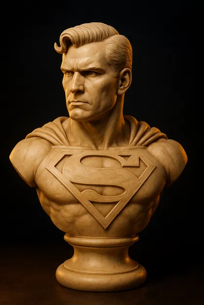 Mô hình tượng bán thân Superman phong cách đá cẩm thạch - Image 1