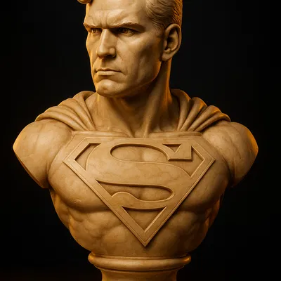 Mô hình tượng bán thân Superman phong cách đá cẩm thạch