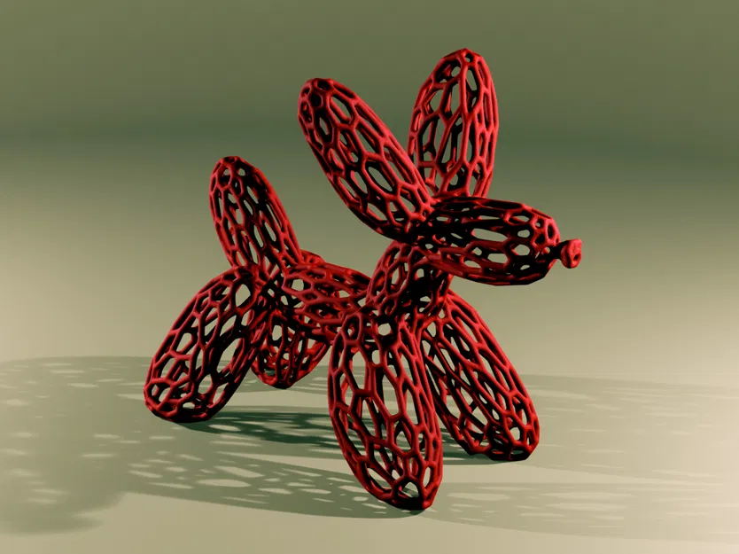 Mô hình chú chó bóng bay nghệ thuật phong cách Voronoi ấn tượng - Image 1