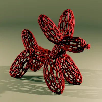 Mô hình chú chó bóng bay nghệ thuật phong cách Voronoi ấn tượng