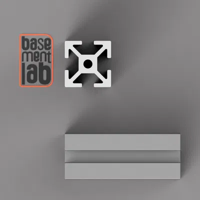 Thanh nhôm định hình 2020 mở 4 mặt (Parametric)