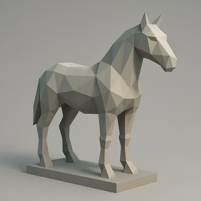 Mô hình ngựa Low Poly