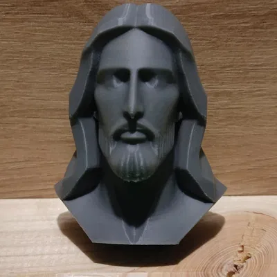 Mô hình tượng bán thân Chúa Jesus phong cách Lowpoly (12cm)