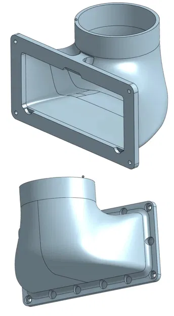 Ngàm gắn ống thông gió 90 độ cho Prusa Core One (3 inch & 4 inch) - Image 1