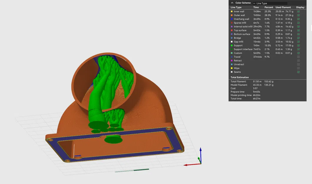 Ngàm gắn ống thông gió 90 độ cho Prusa Core One (3 inch & 4 inch) - Image 2