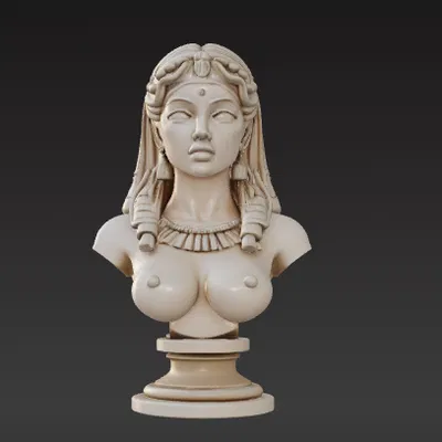 Mô hình 3D Tượng Bán Thân Cleopatra Nghệ Thuật (7cm)