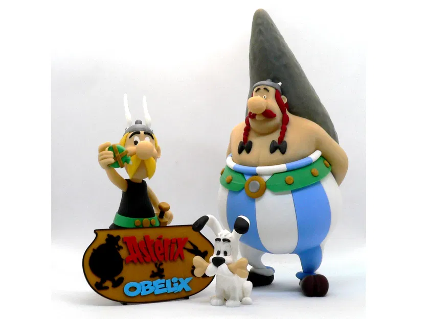 Mô hình Idefix (Chú cún của Asterix) tách màu để in 3D - Image 1