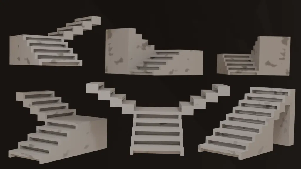 Cầu thang không cần support cho mô hình 32mm (DND / TTRPG) - Image 1