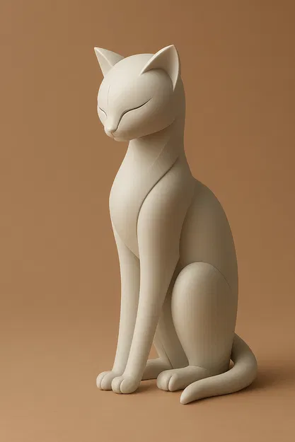 Mô hình trang trí chú mèo Kitty nghệ thuật (file in 3D) - Image 1