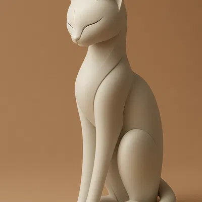 Mô hình trang trí chú mèo Kitty nghệ thuật (file in 3D)