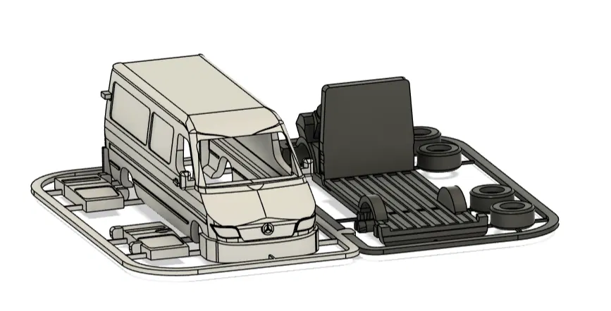 Mô hình kitcard xe Mercedes Sprinter - Image 3