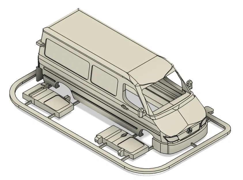 Mô hình kitcard xe Mercedes Sprinter - Image 4