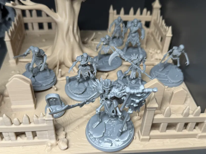 Bộ 8 mô hình xương cho D&D kèm kẻ cầm cờ (nhựa resin) - Image 8