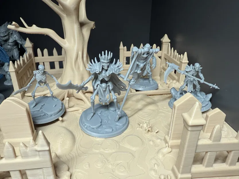 Bộ 8 mô hình xương cho D&D kèm kẻ cầm cờ (nhựa resin) - Image 9