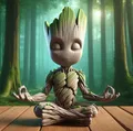 Mô hình Groot thiền định trang trí 3D tinh tế cho bàn làm việc - Thumbnail 1