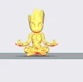 Mô hình Groot thiền định trang trí 3D tinh tế cho bàn làm việc - Thumbnail 3