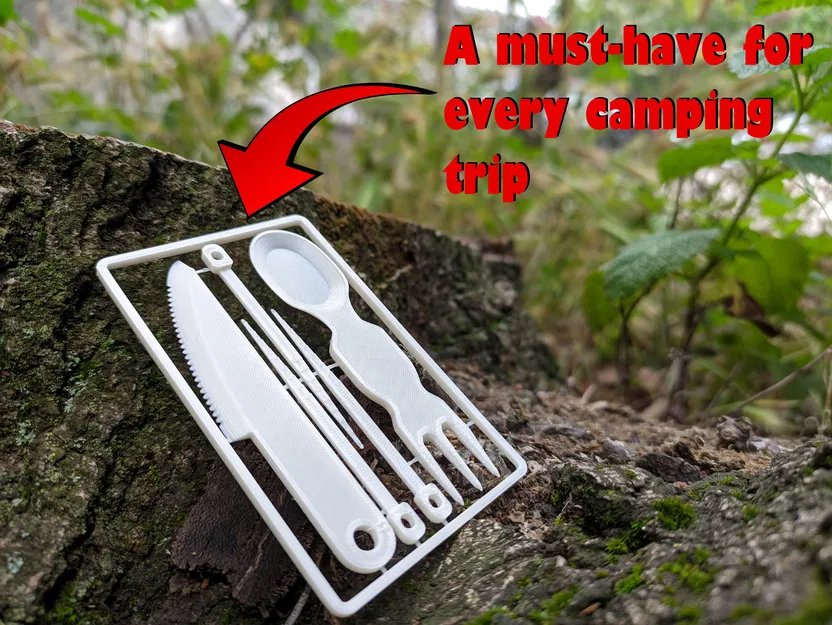 Bộ dụng cụ dã ngoại dạng thẻ SPKNFORK (Muỗng + Nĩa + Dao + 3 Tăm) - Image 1