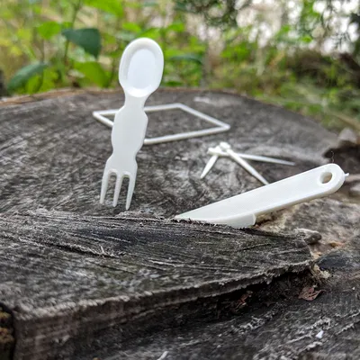 Bộ dụng cụ dã ngoại dạng thẻ SPKNFORK (Muỗng + Nĩa + Dao + 3 Tăm)