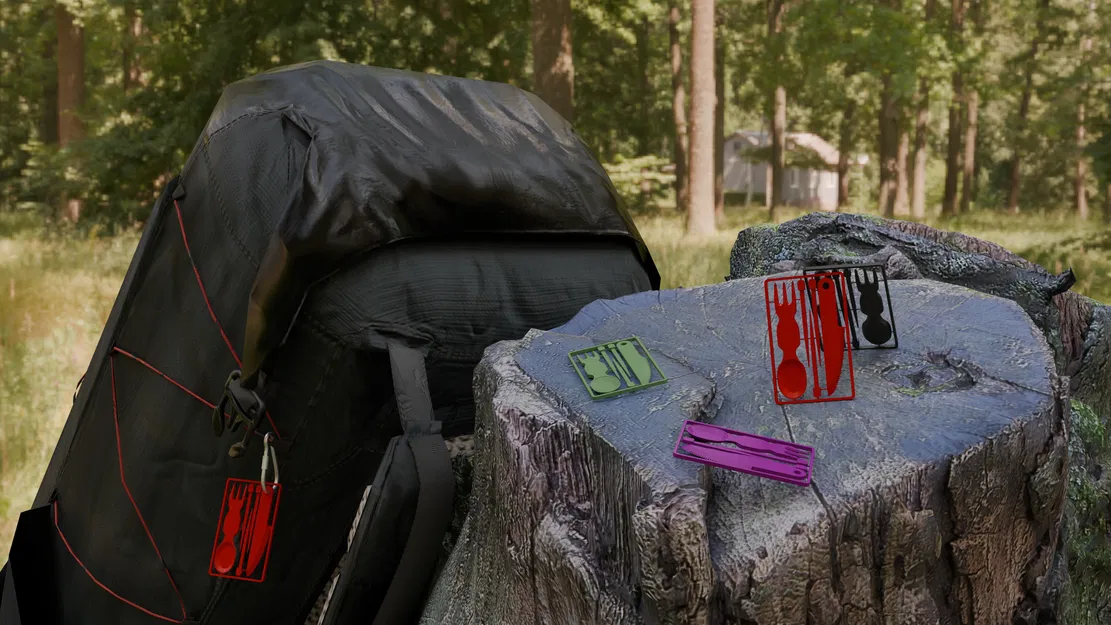 Bộ dụng cụ dã ngoại dạng thẻ SPKNFORK (Muỗng + Nĩa + Dao + 3 Tăm) - Image 5