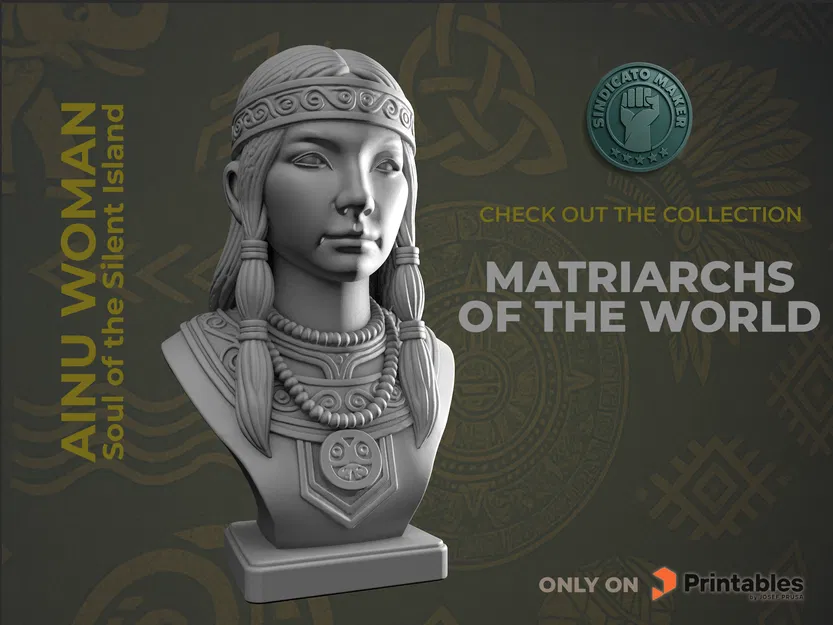Mô hình 3D tượng bán thân phụ nữ Ainu - Soul of the Silent Island - Image 1