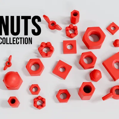 Bộ sưu tập ốc vít (Nuts Collection) đa dạng file in 3D STL