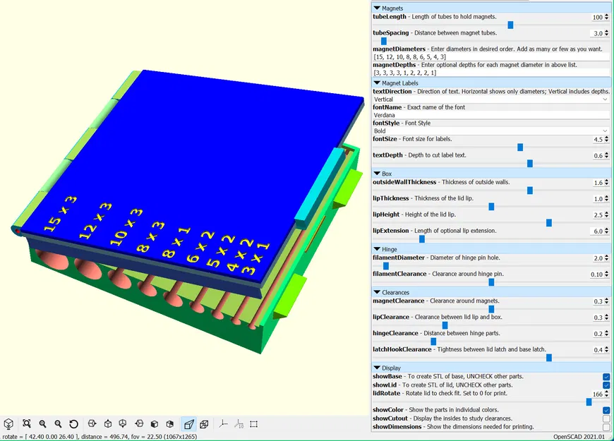 Hộp Đựng Nam Châm V2 (OpenSCAD) - Image 10