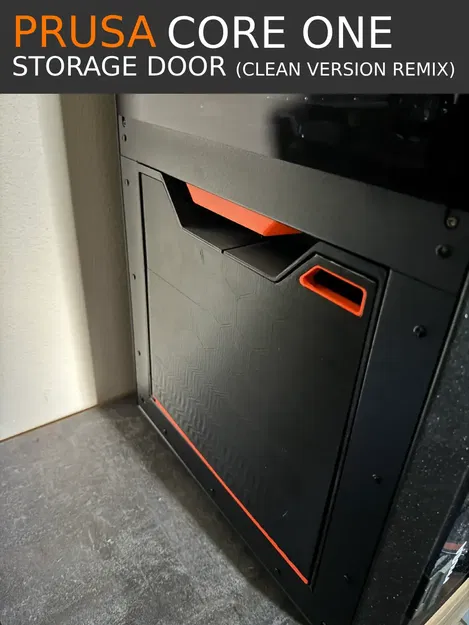 Bản remix cửa chứa đồ hông cho Prusa Core One (chia 2 phần) - Image 1