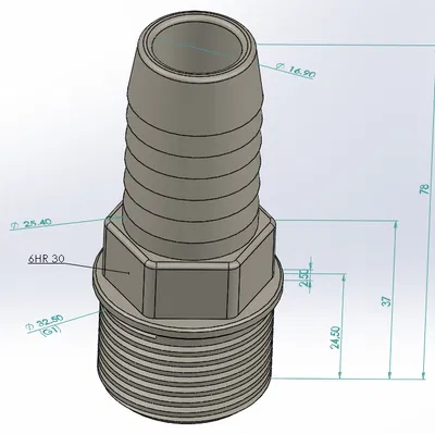Đầu nối ống đuôi chuột (Hose Barb) với ren G1