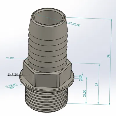 Đầu nối ống đuôi chuột (Hose Barb) với ren G1