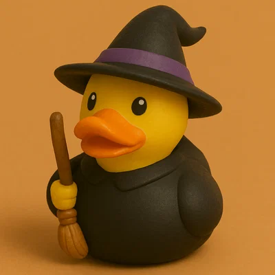 Mô hình chú vịt phù thủy Witch Duck 3D đáng yêu trang trí bàn làm việc