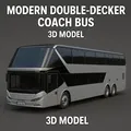 Mô hình xe khách hai tầng hiện đại (Modern Double-Decker Coach Bus) - Thumbnail 1