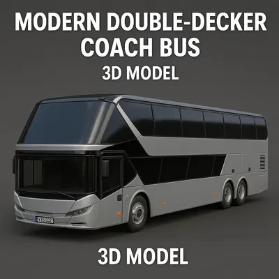 Mô hình xe khách hai tầng hiện đại (Modern Double-Decker Coach Bus)