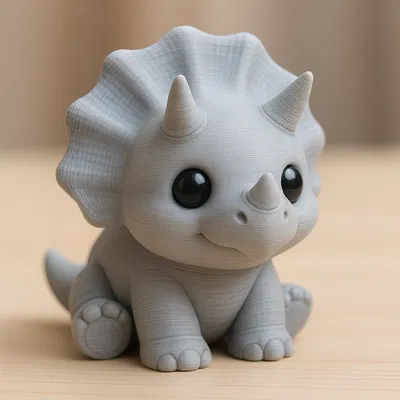 Mô hình 3D chú khủng long Triceratops chibi siêu dễ thương
