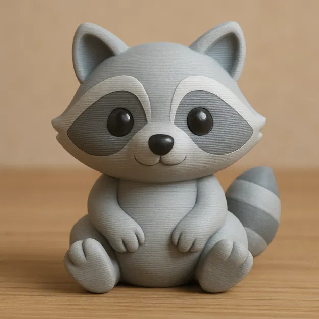 Mô hình gấu mèo (Racoon) 3D đáng yêu trang trí bàn làm việc - Image 1