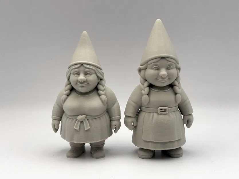 Bộ đôi tượng chú lùn nữ trang trí 3D dễ thương cho nhà và vườn - Image 1