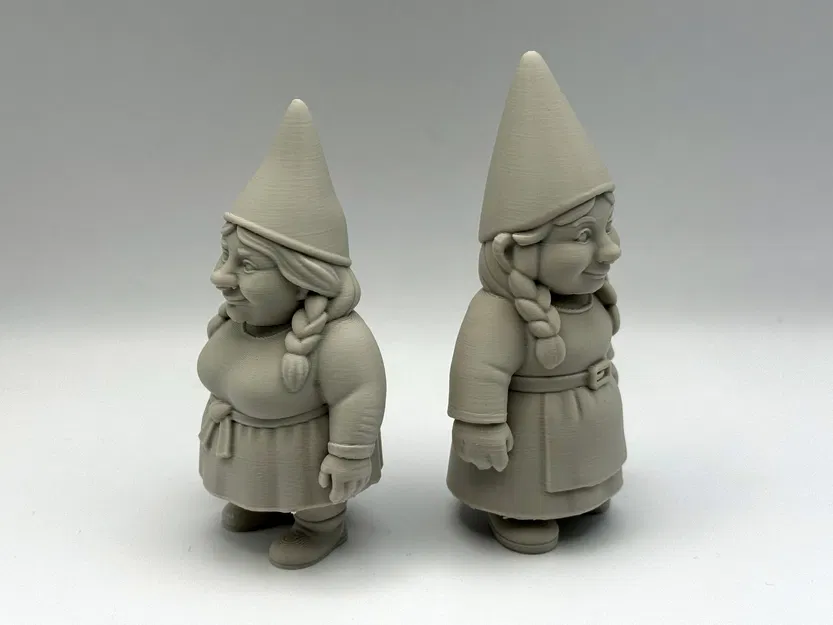 Bộ đôi tượng chú lùn nữ trang trí 3D dễ thương cho nhà và vườn - Image 2