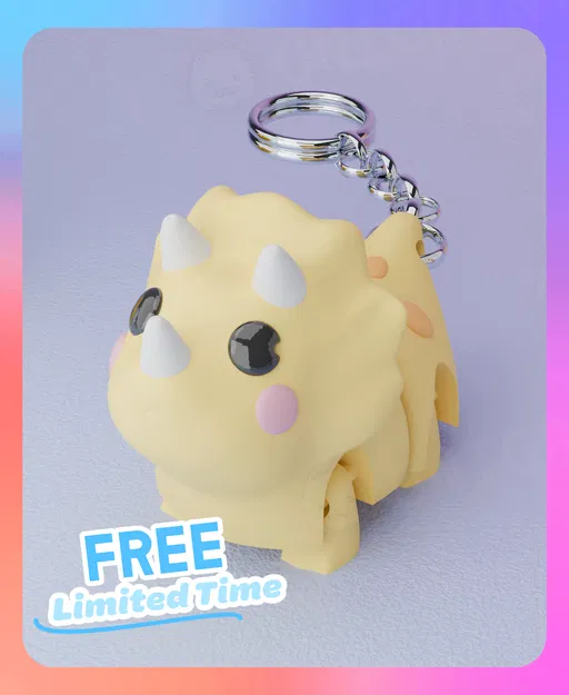 Móc khóa Khủng long Flexi Triceratops Trecelia (Đơn sắc) - Image 1