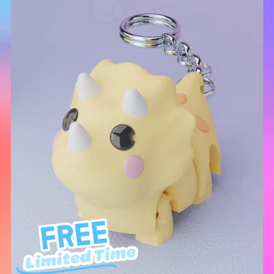 Móc khóa Khủng long Flexi Triceratops Trecelia (Đơn sắc)