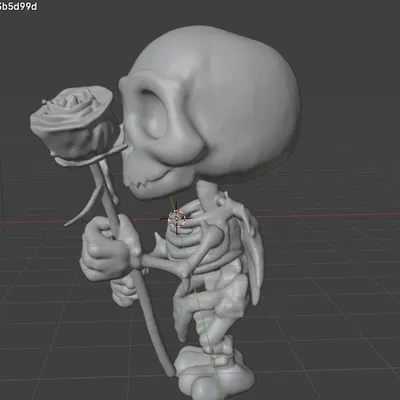 Mô hình ESQUELETO: Bộ xương nhỏ đáng yêu cầm hoa hồng