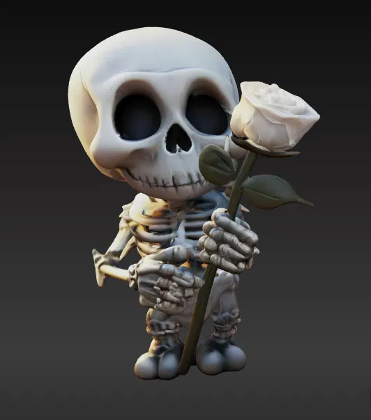 Mô hình ESQUELETO: Bộ xương nhỏ đáng yêu cầm hoa hồng - Image 7