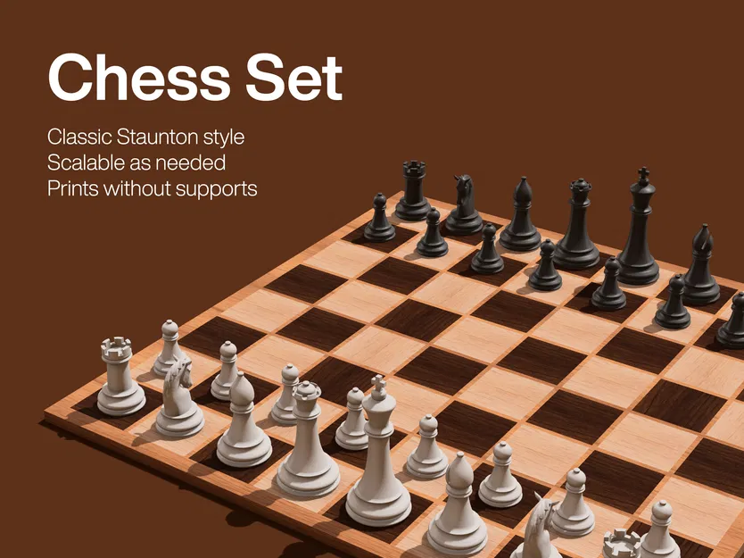 Bộ quân cờ vua Staunton (Không cần support) - Image 1