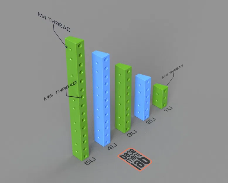 Bộ sưu tập thanh ray gắn Server Rack - Tự chịu lực - Ren M6 / M4 - Image 1