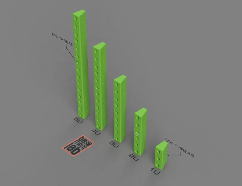 Bộ sưu tập thanh ray gắn Server Rack - Tự chịu lực - Ren M6 / M4 - Image 3