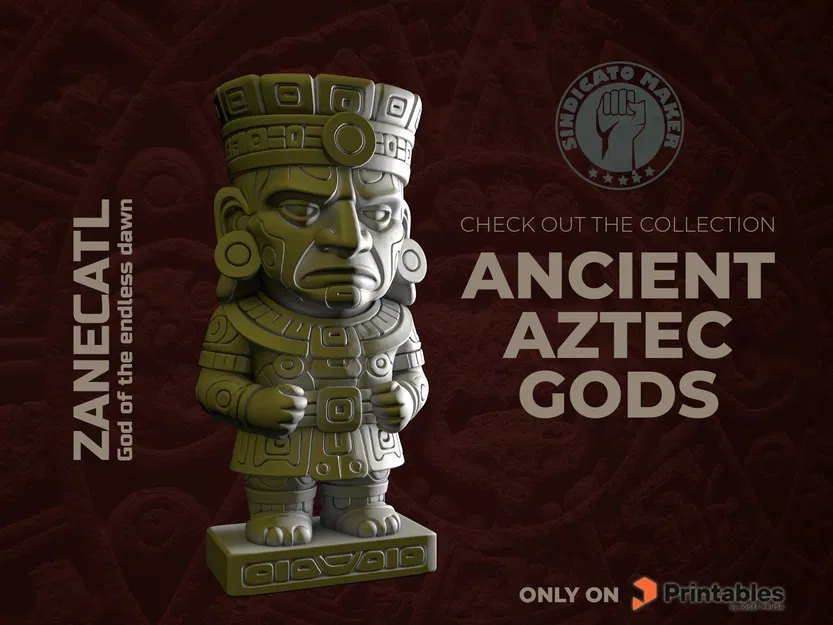Mô hình 3D Zanecatl - Tượng thần Aztec cổ đại đầy uy nghiêm - Image 1