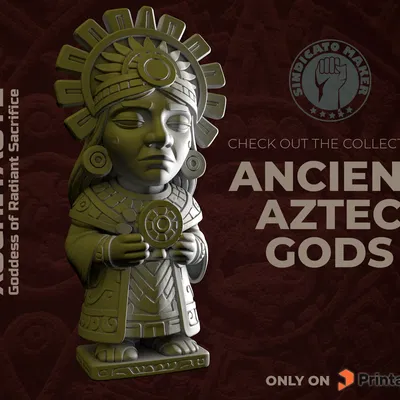 Mô hình 3D Nữ thần Aztec Xōchiyáotl - Trang trí đẹp mắt