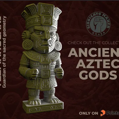 Tượng 3D Tezmahucani - Vị Thần Hộ Vệ Văn Hóa Aztec Cổ Đại