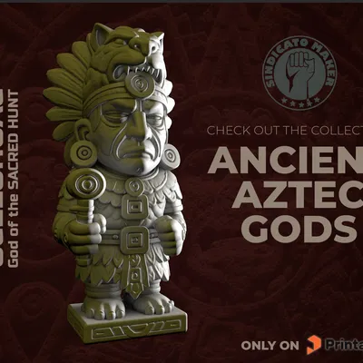 Mô hình 3D Ocelohuac: Tượng vị thần săn bắn Aztec cổ đại