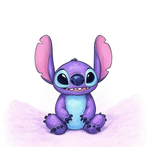 Mô hình Stitch ngồi 3D đáng yêu - Tệp STL chất lượng cho fan Disney - Image 2